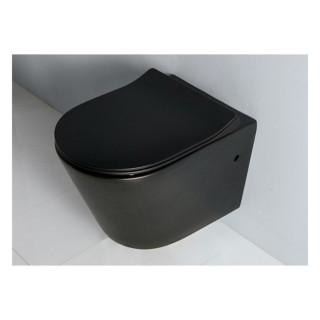 Konzolna wc šolja ELEGANCE black shine slow close RIMLES