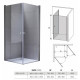 HYDROFIT - ENJOY Tus paravan pivot vrata 90x90/195cm