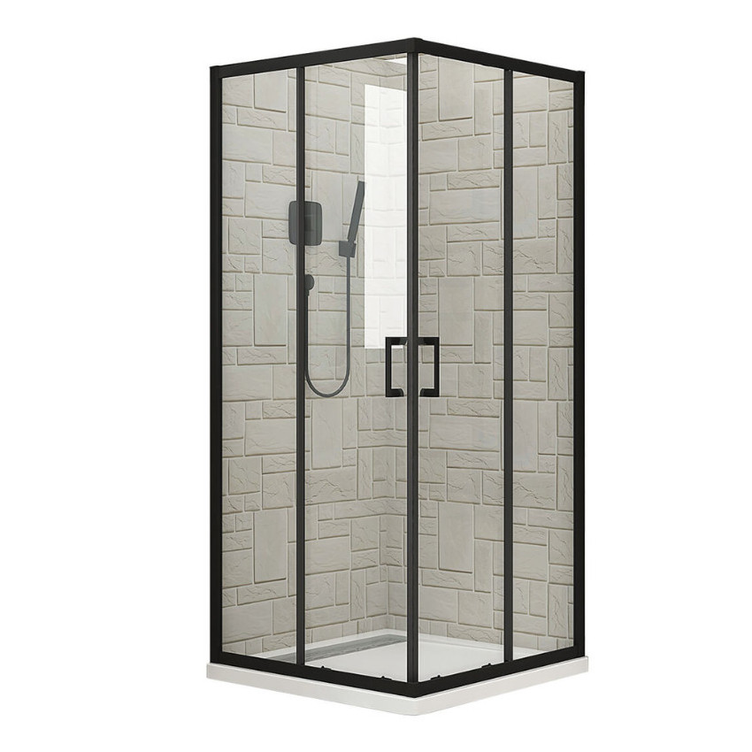 HYDROFIT - BLACK Tus paravan  80x80/190cm
