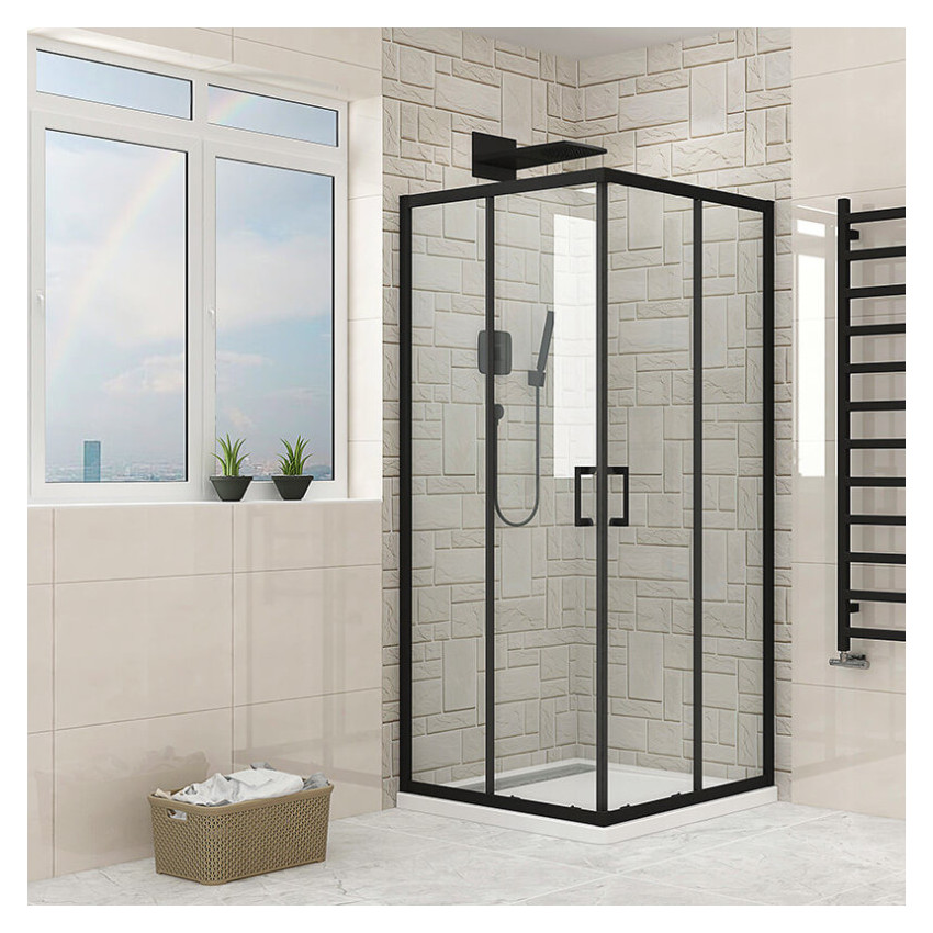 HYDROFIT - BLACK Tus paravan  80x100/190cm
