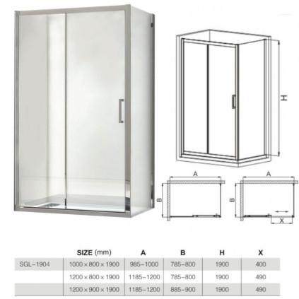 HYDROFIT - CLASSIC Tus paravan 90/195cm