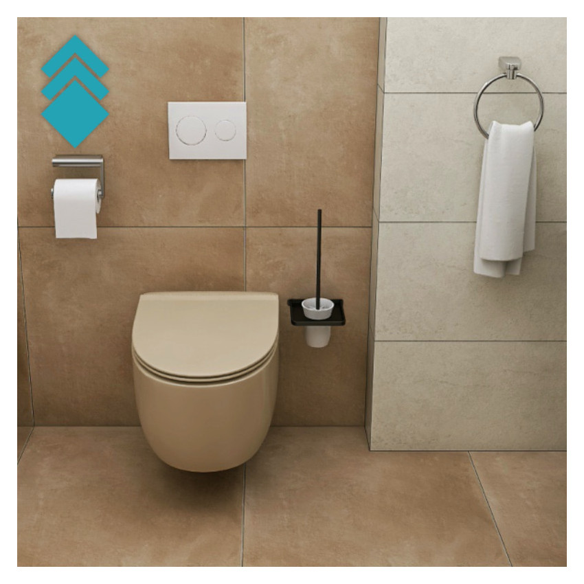City (rimless) Cappuccino – konzolna WC Šolja bez WC Daske u kapućino boji