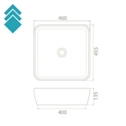 Crni lavabo One 46×46