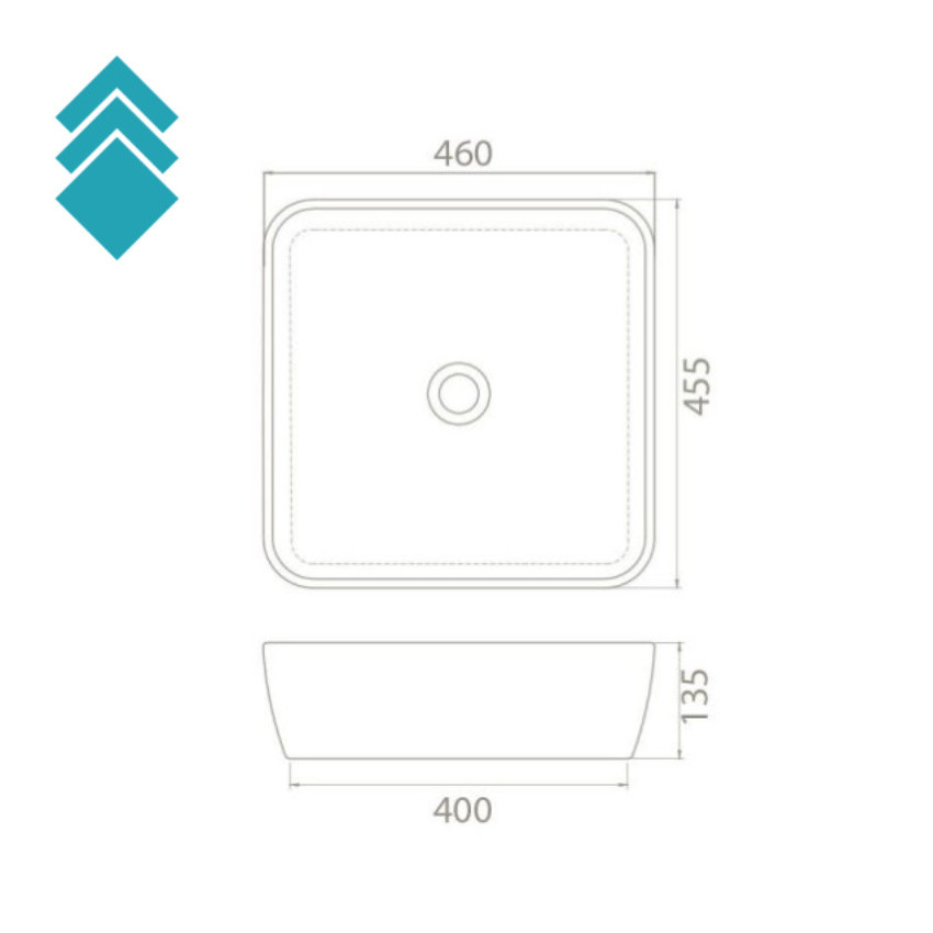 Crni lavabo One 46×46