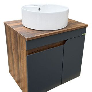 Ormaric konzolni HYDRA - ELORA 60cm antracit + lavabo