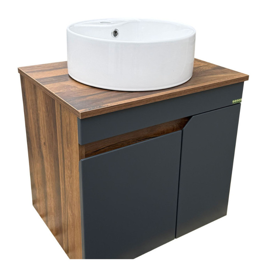 Ormaric konzolni HYDRA - ELORA 60cm antracit + lavabo