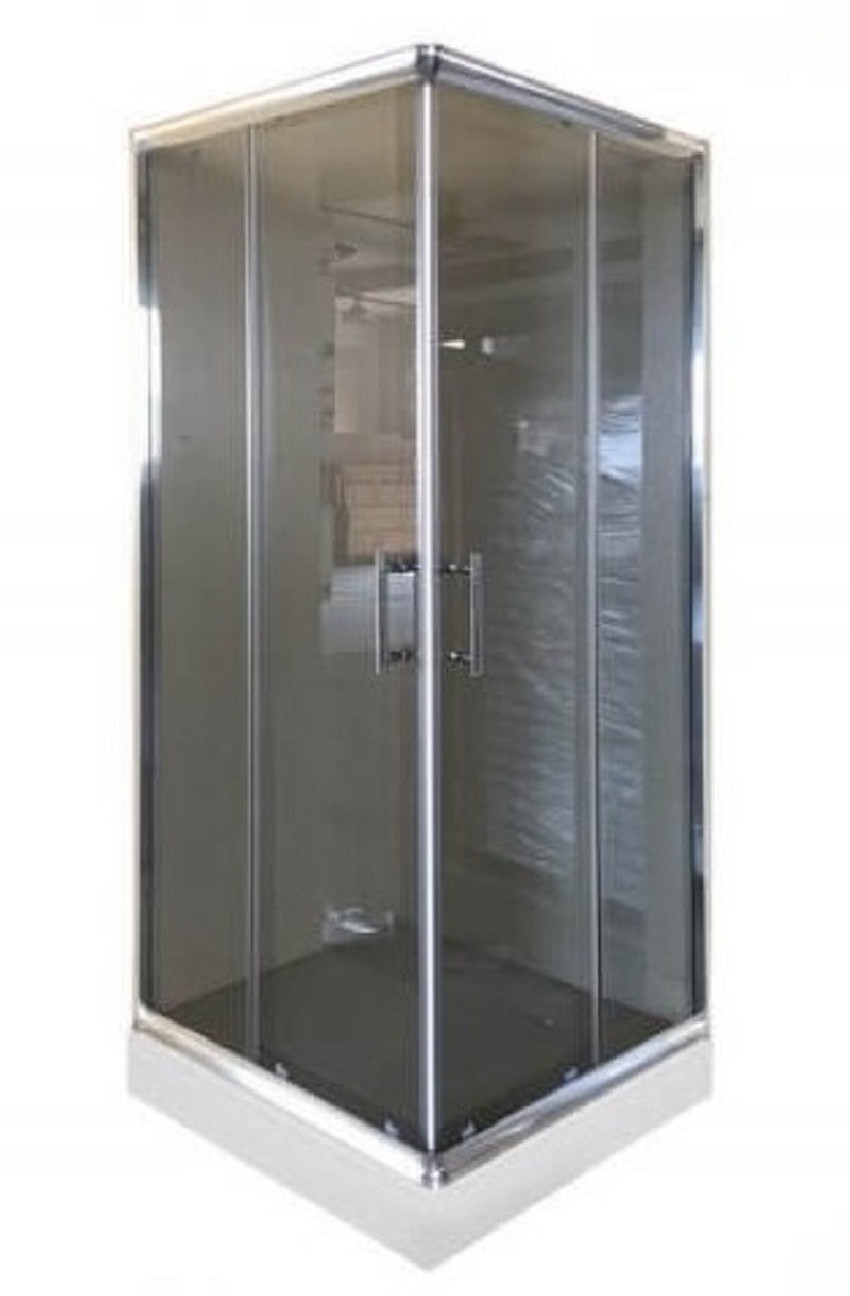 Tus paravan kvadratni 80x80 - HYDROFIT [6mm - hrom - grey glass]