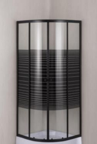 Tus paravan polukruzni R80 - HYDROFIT BLACK [6mm - sa crnim linijama]