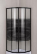 Tus paravan polukruzni R80 - HYDROFIT BLACK [6mm - sa crnim linijama]