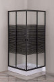 Tus paravan kvadratni 80x100 - HYDROFIT BLACK [6mm - sa crnim linijama]