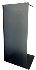 Tus paravan 90/200cm - HYDROFIT WALK IN [8mm, black, grey matt design glass]