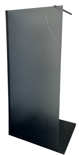 Tus paravan 100/200cm - HYDROFIT WALK IN [8mm, black, grey matt design glass]