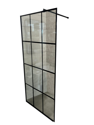 Tus paravan 80/200cm HYDROFIT - WALK IN sa crnim linijama [8mm, black]