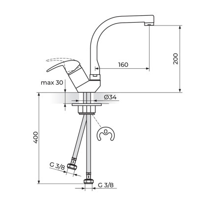BATERIJA ZA SUDOPERU IZLIV 180 MM