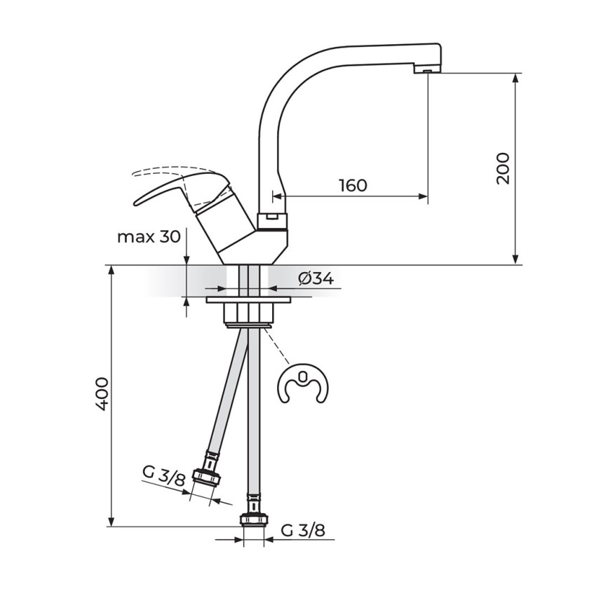 BATERIJA ZA SUDOPERU IZLIV 180 MM