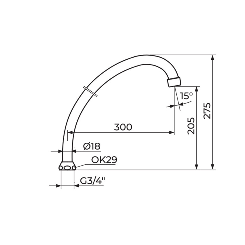 IZLIV J 300 - Ø18 MM SA NEOPERL HC PERLATOROM