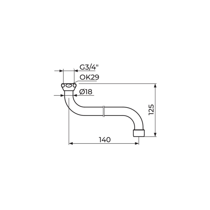 IZLIV S 140 - Ø18 MM SA NEOPERL HC PERLATOROM