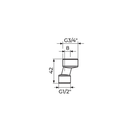 EKSCENTAR KOLENO 1/2"X3/4", L. 42 MM