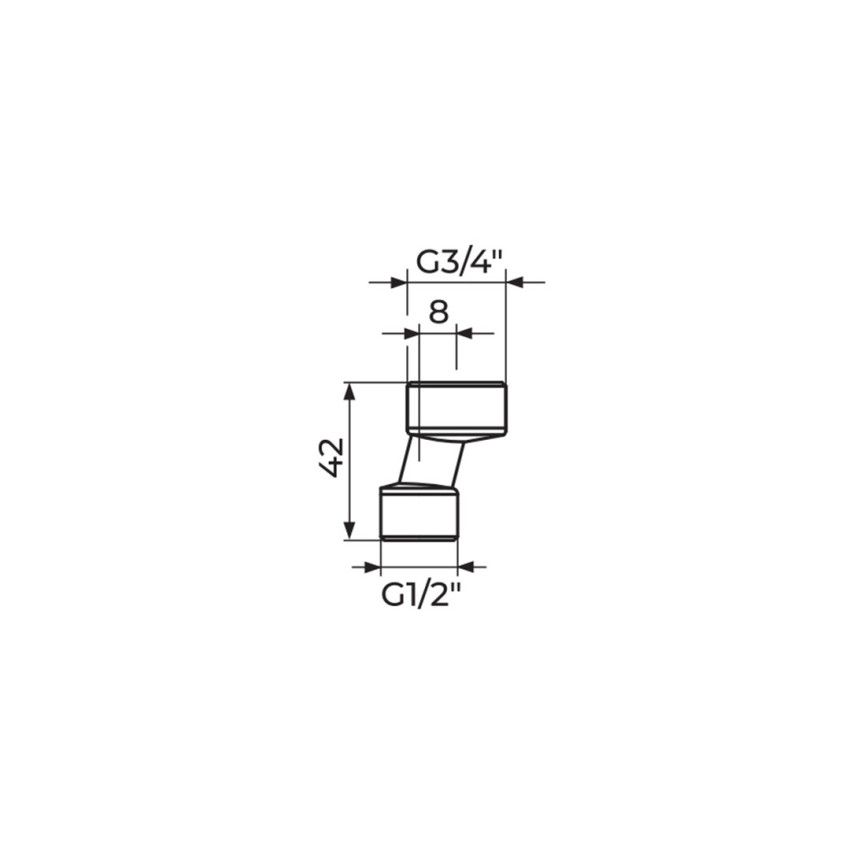 EKSCENTAR KOLENO 1/2"X3/4", L. 42 MM