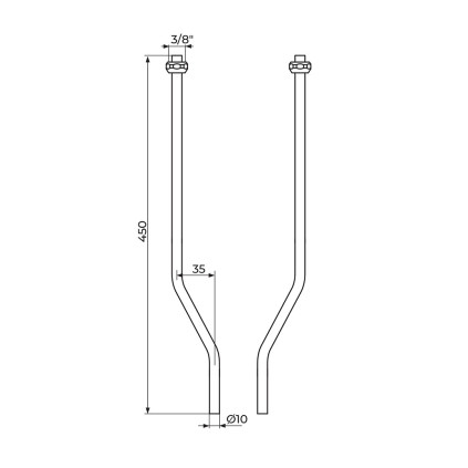 CEVI ZA PRELIVNI BOJLER Ø10 X 450 MM - 3/8" NAVRTKA
